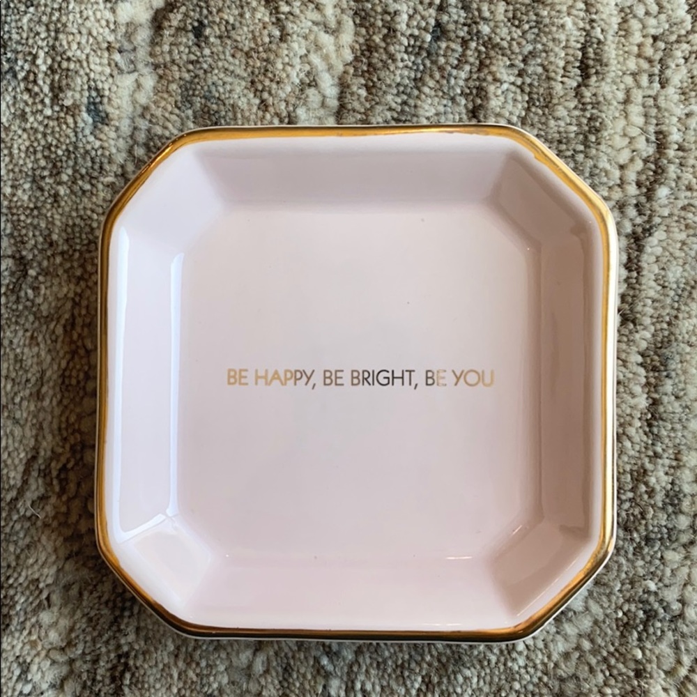 Charming Charlie Pink and Gold Jewelry Dish
